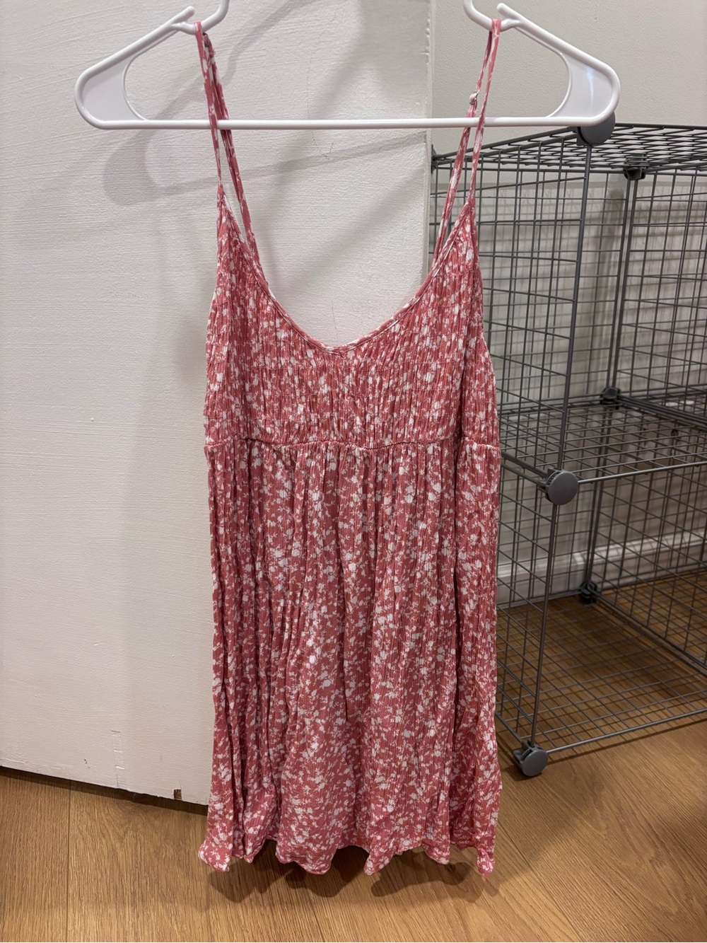Timing Rose-Pink Smocked Floral Dress